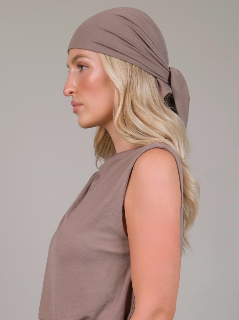 Gioia Taupe Soft Jersey Headscarf