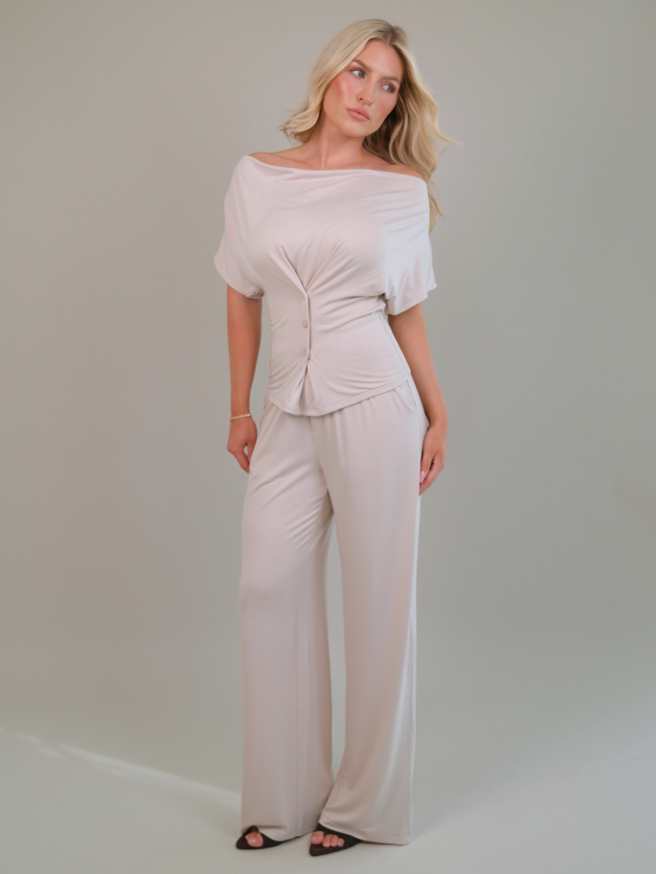Olivia Blush Relaxed Jersey Trousers